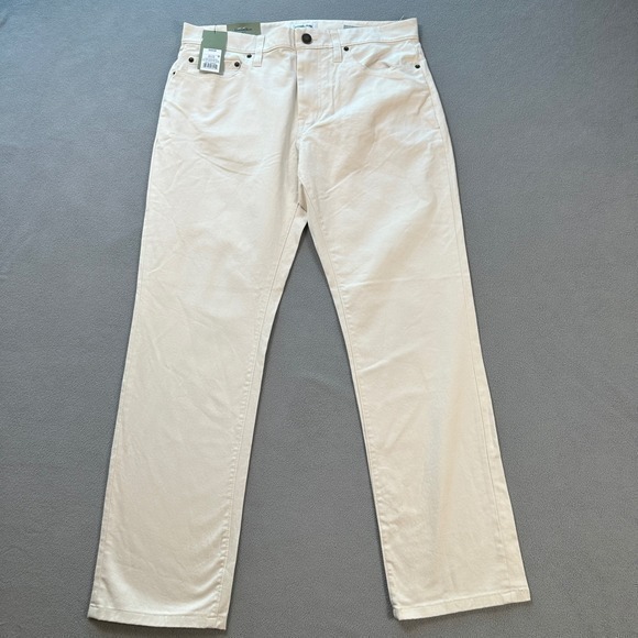 bye Mens Jeans 30x32 Ivory Slim Straight Mid Rise Stretch NWT